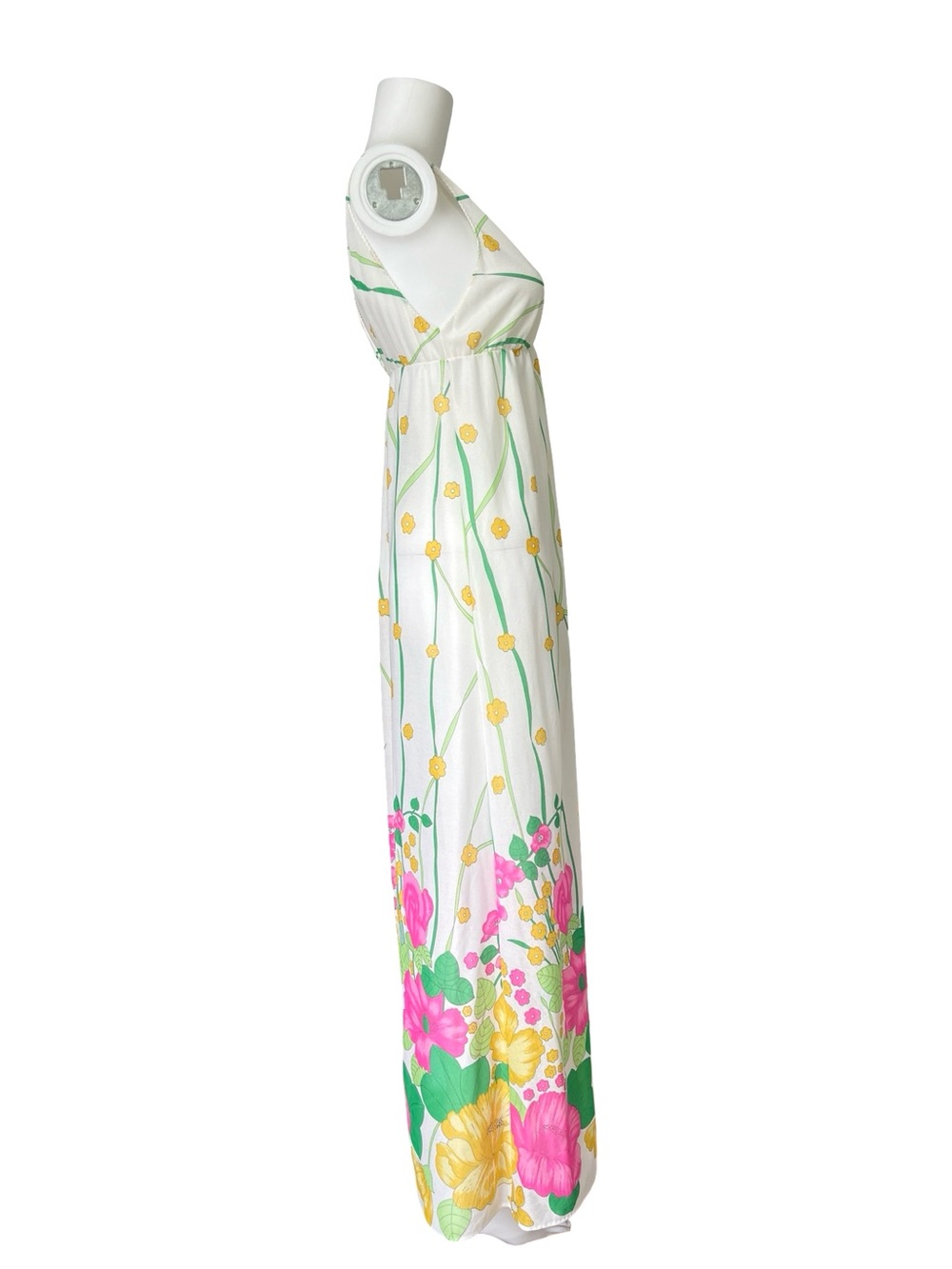 Vintage Lorraine Maxi Slip Dress Nightgown Sheer Floral Cottagecore Size Small - Picture 4 of 8